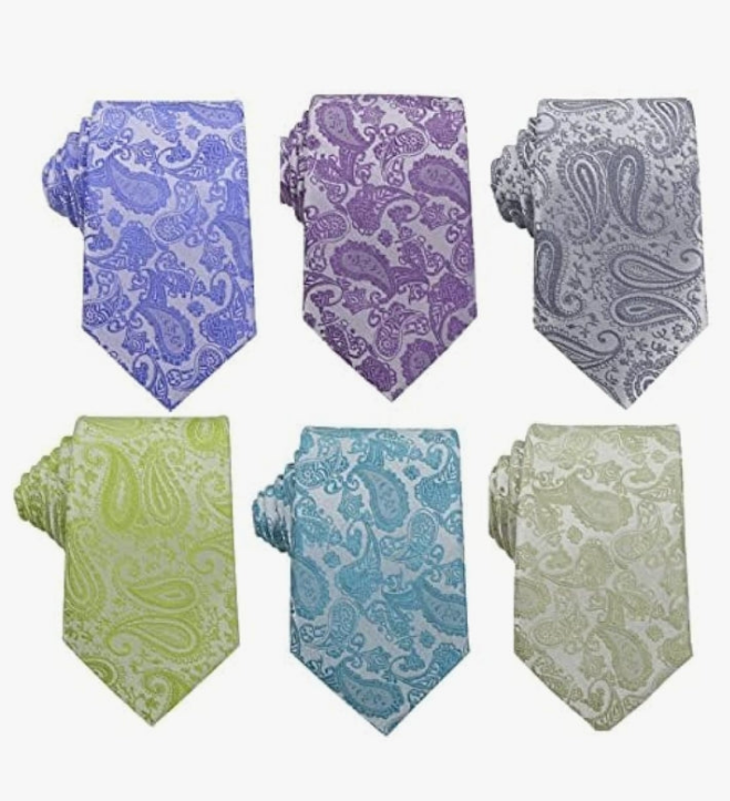 Lot 6 PCS Classic Men's Silk Tie Necktie Woven JACQUARD Neck Ties