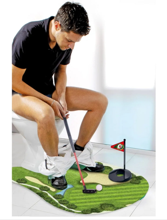 Toilet Golf Game-Practice Mini Golf in Any Restroom/Bathroom - Great Toilet Time - Dad Gifts, Funny Gifts for Dad, Funny White Elephant Gifts, Gag Gifts for Husband, Boyfriend, Men.