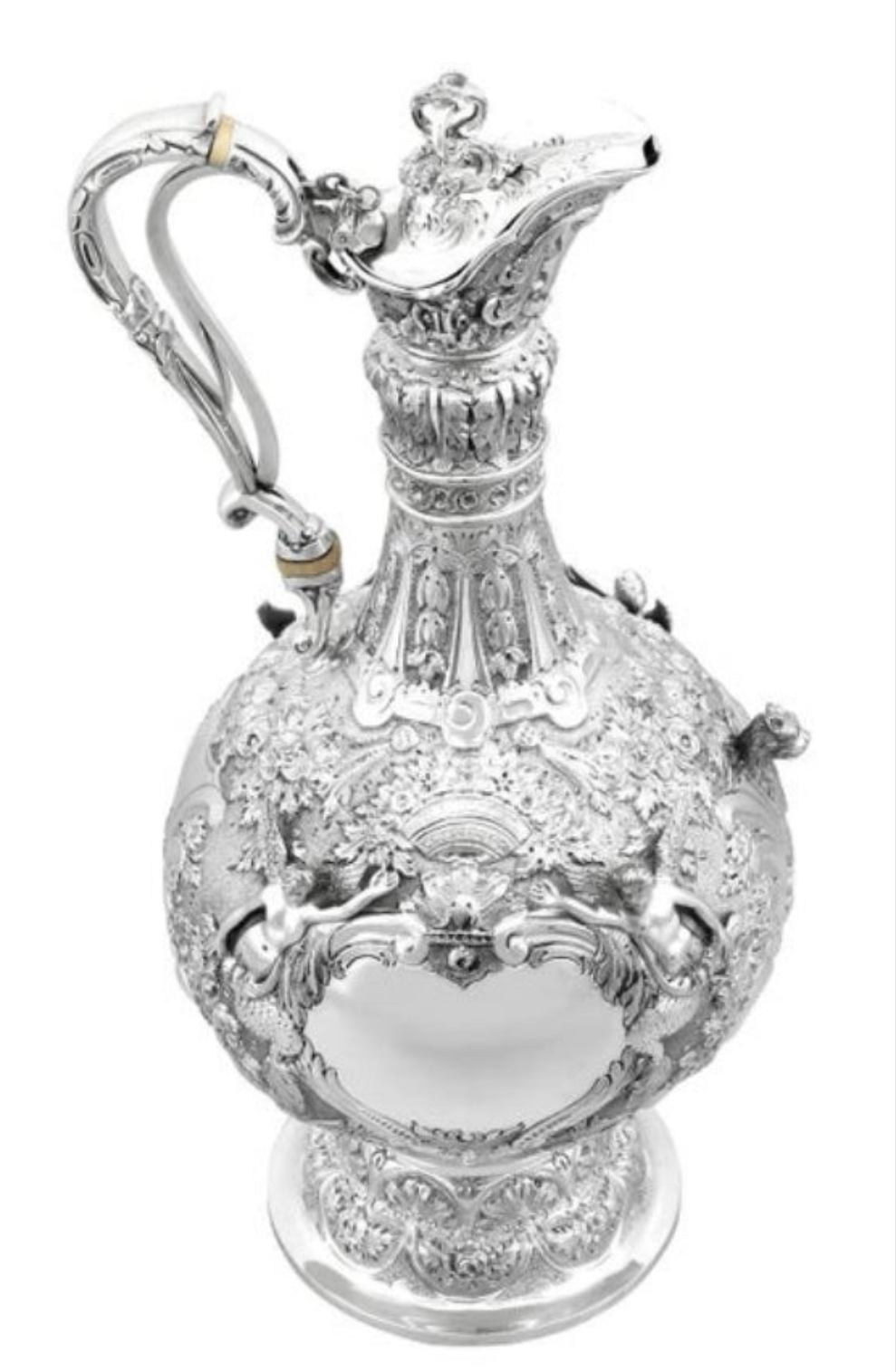 Stunning 925 Victorian Sterling Silver Jug in The Armada Style