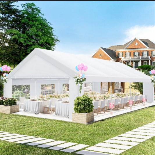 20'x30' Heavy-Duty Party Tent - Waterproof with Removable Walls & Sandbags for Weddings, Events parties Birthdays