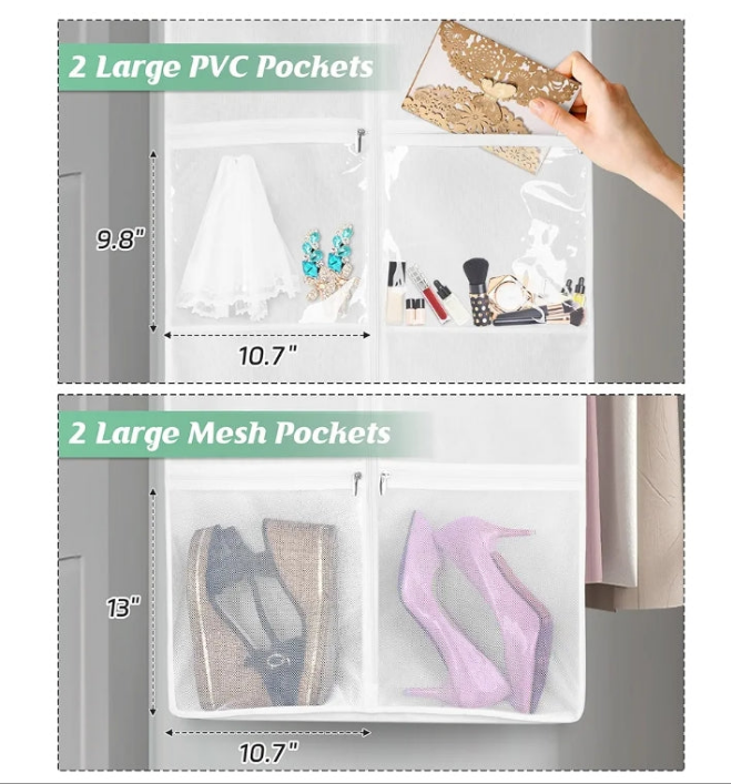 Portable 70" Wedding Dress Garment Bag with Bride Tote Bag 8'' Gusseted Dress Bags for Gowns Long 4 Pockets Dress Cover for Women, White