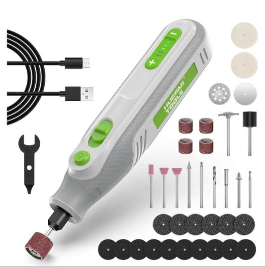 Mini Cordless Rotary Tool Kit, Huepar Tools 5 Speeds Setting 5000-25000 RPM with 36Pcs Accessories, Type-C Charging 4V Power Rotary Tool for Sanding, Polishing, Drilling, Cleaning, DIY Crafts-RT4 APEX