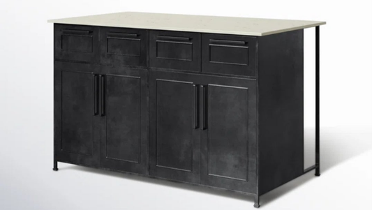 Marble Top Kitchen Island Black