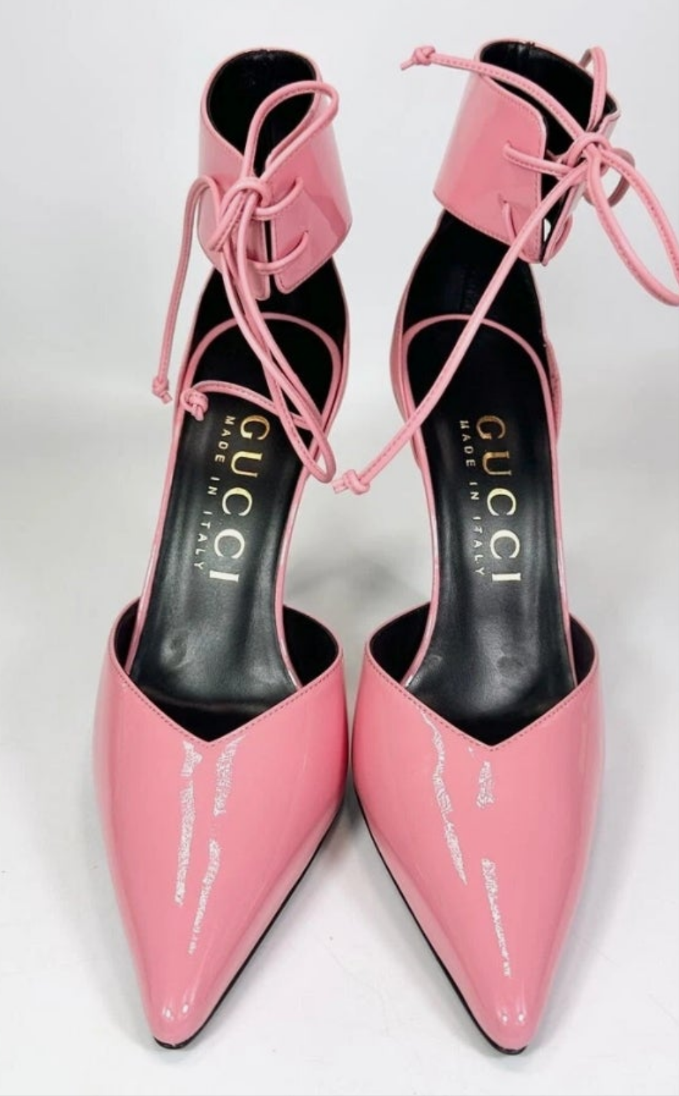 Gucci High Heel Pump Patent Leather with Ankle Cuff
Pink (Women's)