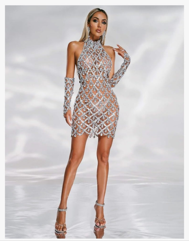 COCOMONEY EMBELLISHED DRESS ABSOLUTELY BEAUTIFUL