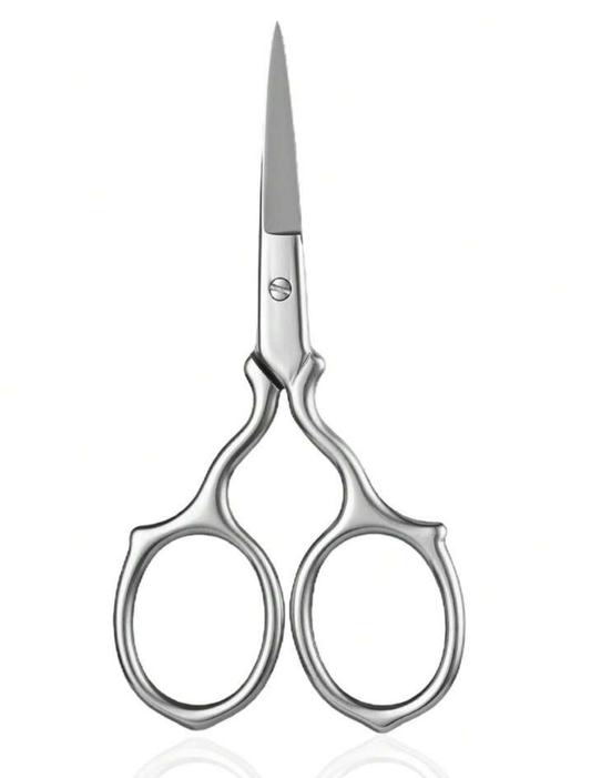 1PC Stainless Steel Brow Scissors For Nails Mustache Facial Hair, And Eyebrow Scissors, Safe And Easy Makeup Styling