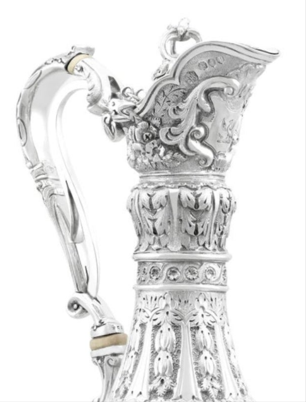 Stunning 925 Victorian Sterling Silver Jug in The Armada Style