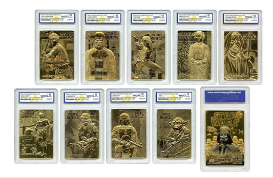 1996 Star Wars Darth Vader Edition Official Genuine 23K Gold Cards Graded Gem-Mint 10 - Complete Set of 9