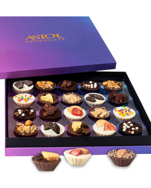Chocolate Belgian Truffles Dessert Party Gift Box, 20 Piece Set, 8 Unique Flavors. Delicious Fillings And Decorated Toppings for Christmas, Gourmet Food Baskets, Candy for Him Her Mom Dad Men Women Family, Birthday Holiday Food Basket