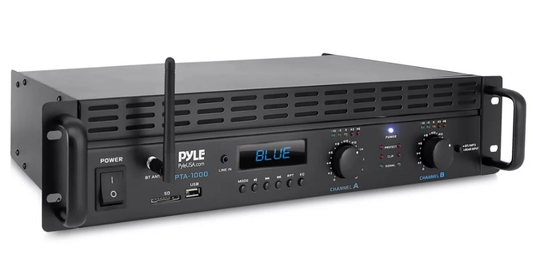2-Channel Bluetooth Power Amplifier - 2000W Bridgeable Rack Mount Pro Audio Sound Wireless Home Stereo Receiver W/Trs Xlr Input,Lcd, Bridge Mode, Cooling Fan - Entertainment Speaker System