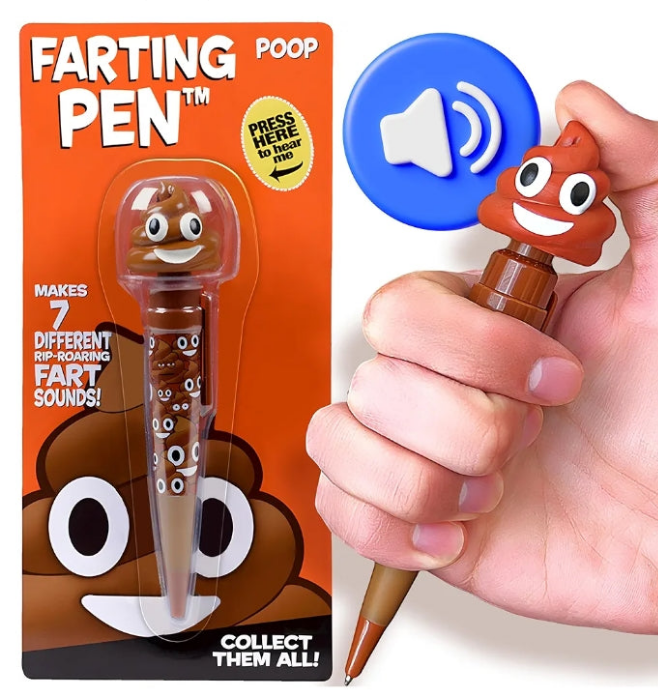 Farting Poop Pen Makes 7 Funny Fart Sounds - Perfect Stocking Stuffers for anyone - This Poop Pen Makes Funny Gifts for the Entire Family - Great Fart Pen Gag Gifts with Big Laughs