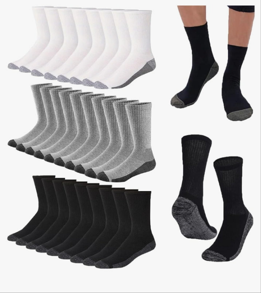 20 Pairs Crew Athletic Socks for Men Moisture Wicking Cushion Crew Socks for Sport Running Traveling
