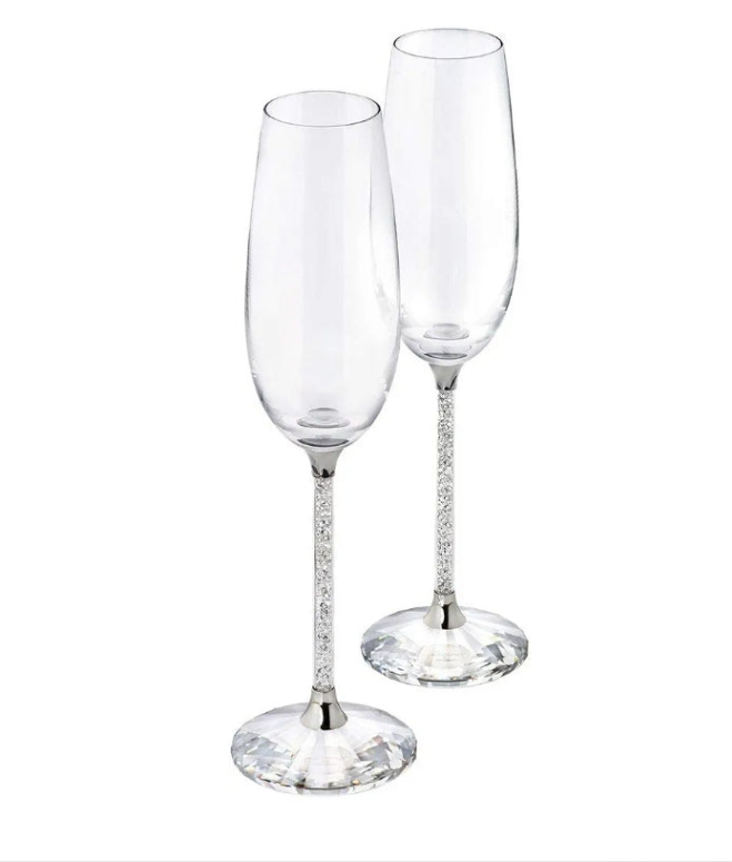 Swarovski Crystalline Clear Crystal Toasting Flutes, Set of 2