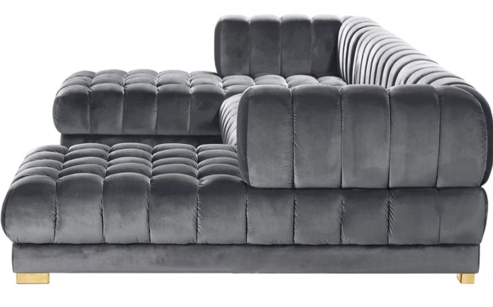 3 - Piece Velvet Sectional 2 colors to choose from