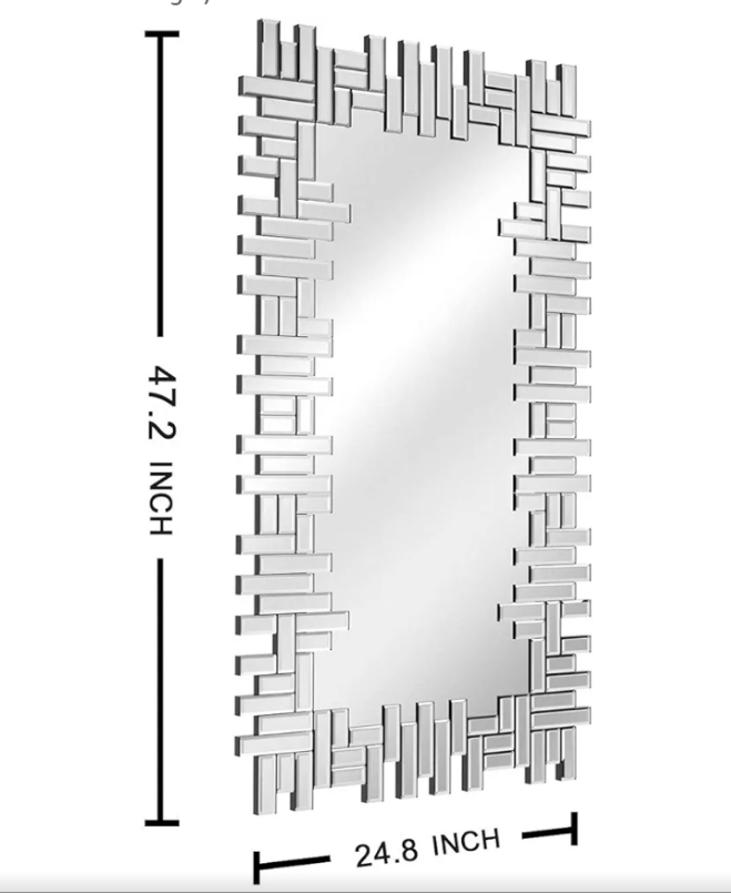 Decorative Wall Mirrors Large Grecian Venetian Mirror for Hotel Home Vanity Sliver Mirror (W 24.8" x H 47.3" Rectangle)