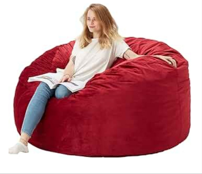 Bean Bag Chair: Giant 5' Memory Foam Furniture Bean Bag Chair for Adults with Microfiber Cover - 5Ft,Blue