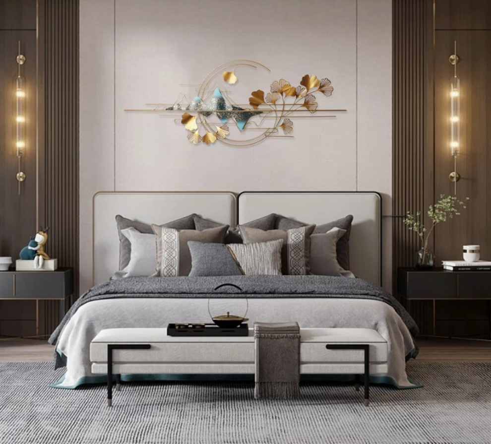 Metal Abstract Ginkgo Leaf Wall Decor Horizontal Abstract Art 2 sizes to choose from