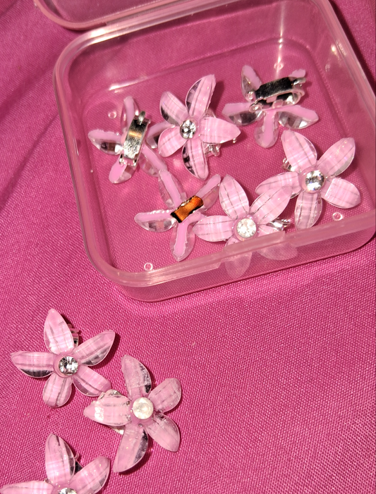 COCOMONEY HAIR CLIPS PINK ACRYLIC