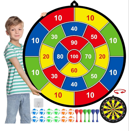 Large Dart Board for Kids, Kids Double-Sided Dart Board with Sticky Balls and Darts, Indoor/Outdoor Sport Fun Party Play Game Toys, Gifts