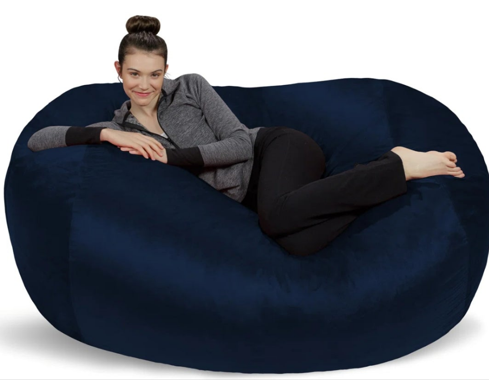 Bean Bag Sofa Lounger - Plush 6 Ft Bean Bag Sofas with Super Soft Microsuede Cover - XL Memory Foam Stuffed Lounger Chairs for Kids, Adults, Couples - Bean Bag Chair Furniture in Multiple Colors