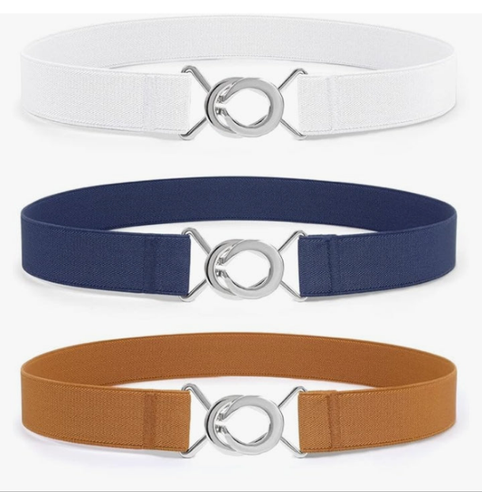 Women Skinny Elastic Waist Belt Stretchy Thin Belt for Dress Jeans