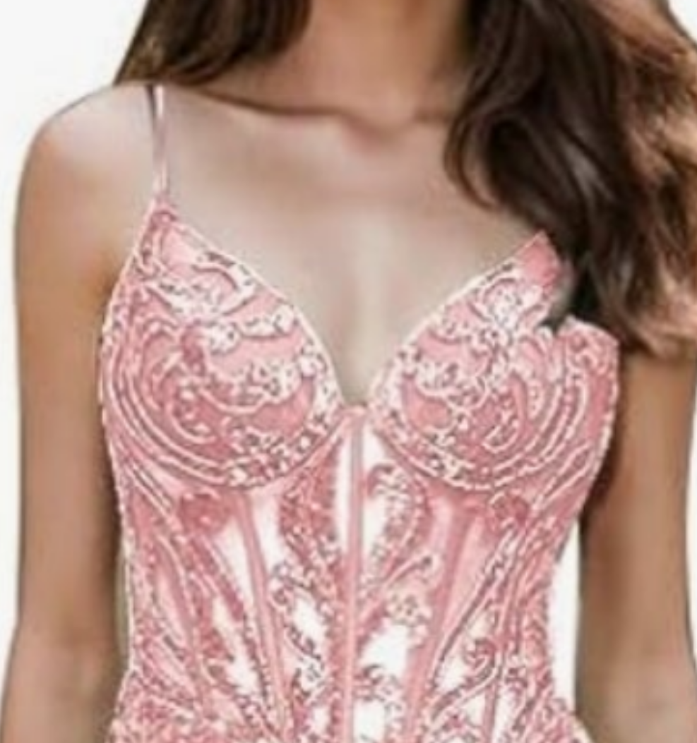 Spaghetti Strap Sequin Wedding Dress with Slit Sparkly Lace Appliques Mermaid Formal Evening Gown for Women