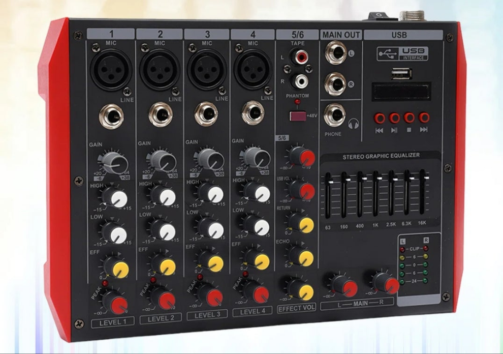 6 Channel Bluetooth Versatile Audio Mixer