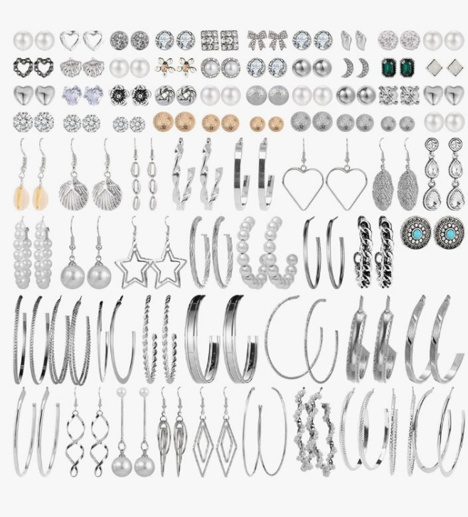 69 Pieces Gold Jewelry Set for Women Fashion Costume Jewelry Gold Plated Necklace Bracelet Gold Earrings Set for Women