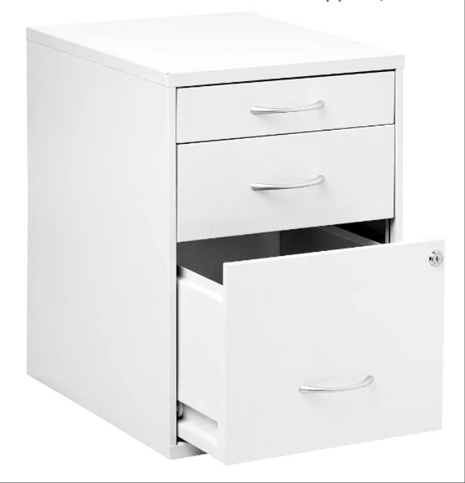 Heavy Duty 3-Drawer Metal File Cabinet for Standard Files and Office Supplies,