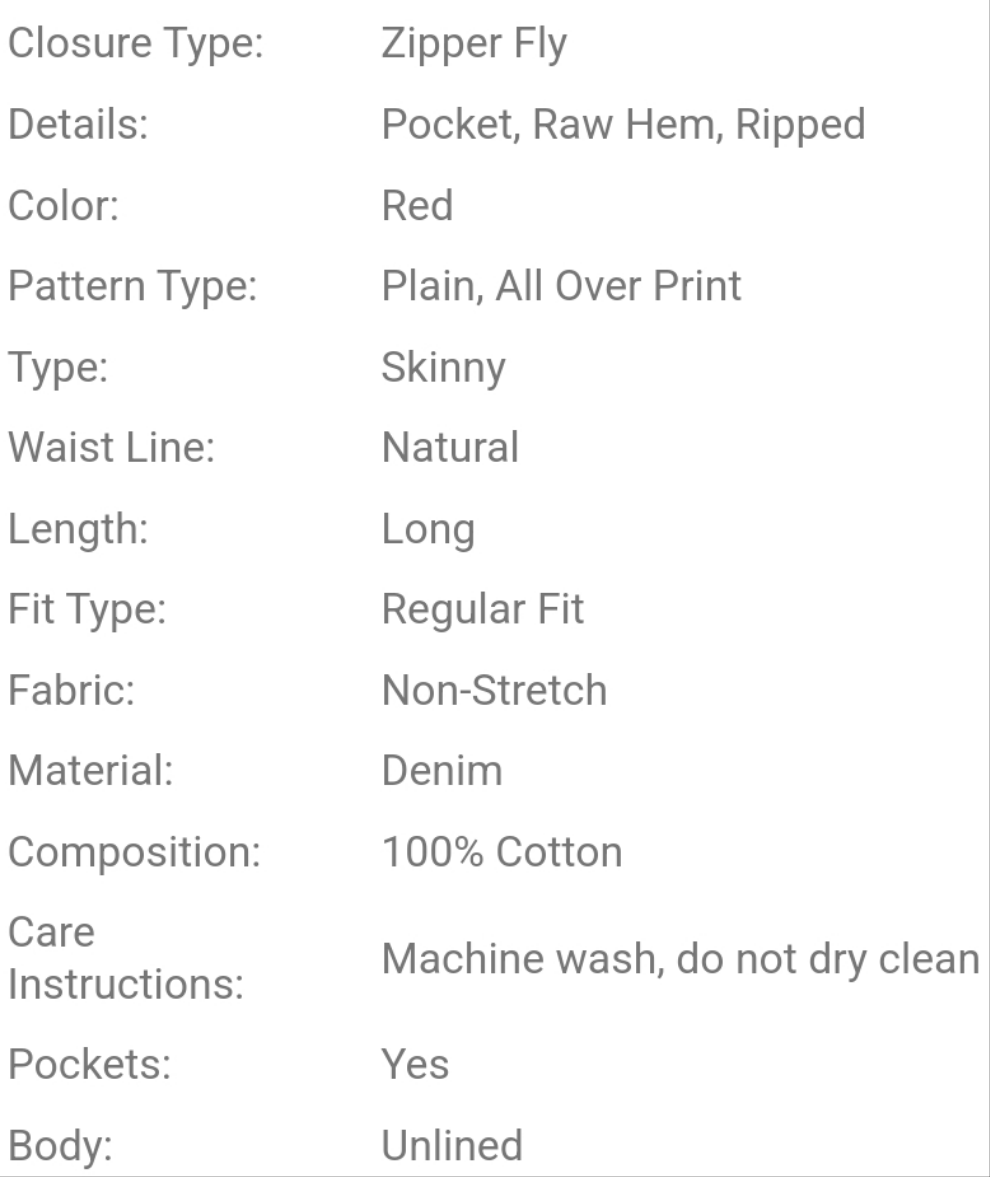 Mens Solid Raw Hem Skinny Jeans nice fit COCOMONEY