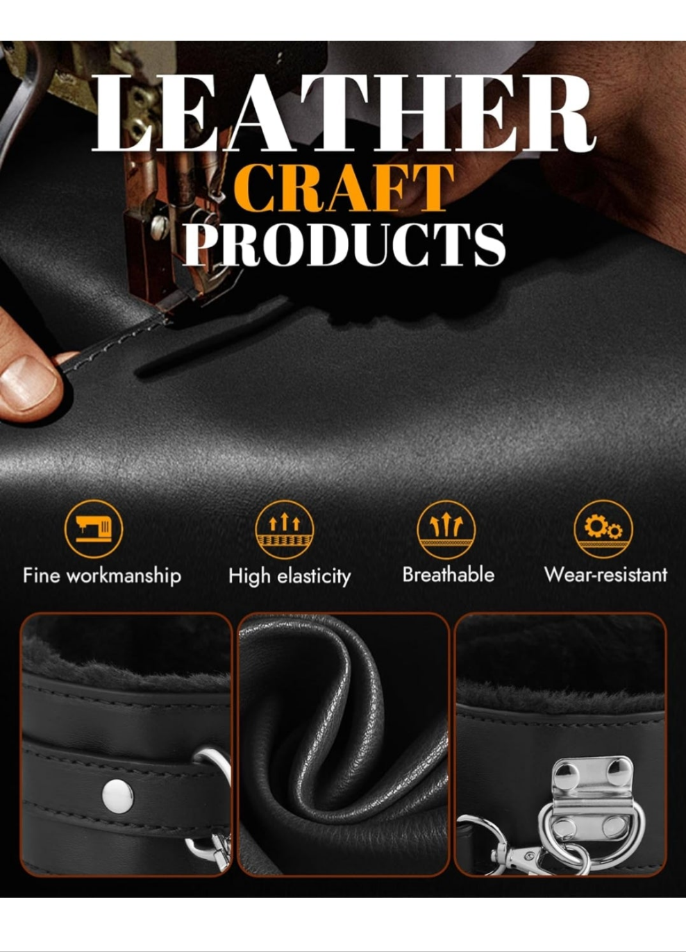 Bondage for Sex 11 Pcs BDSM Leather Bondage Sets Restraint Kits for Women and Couples