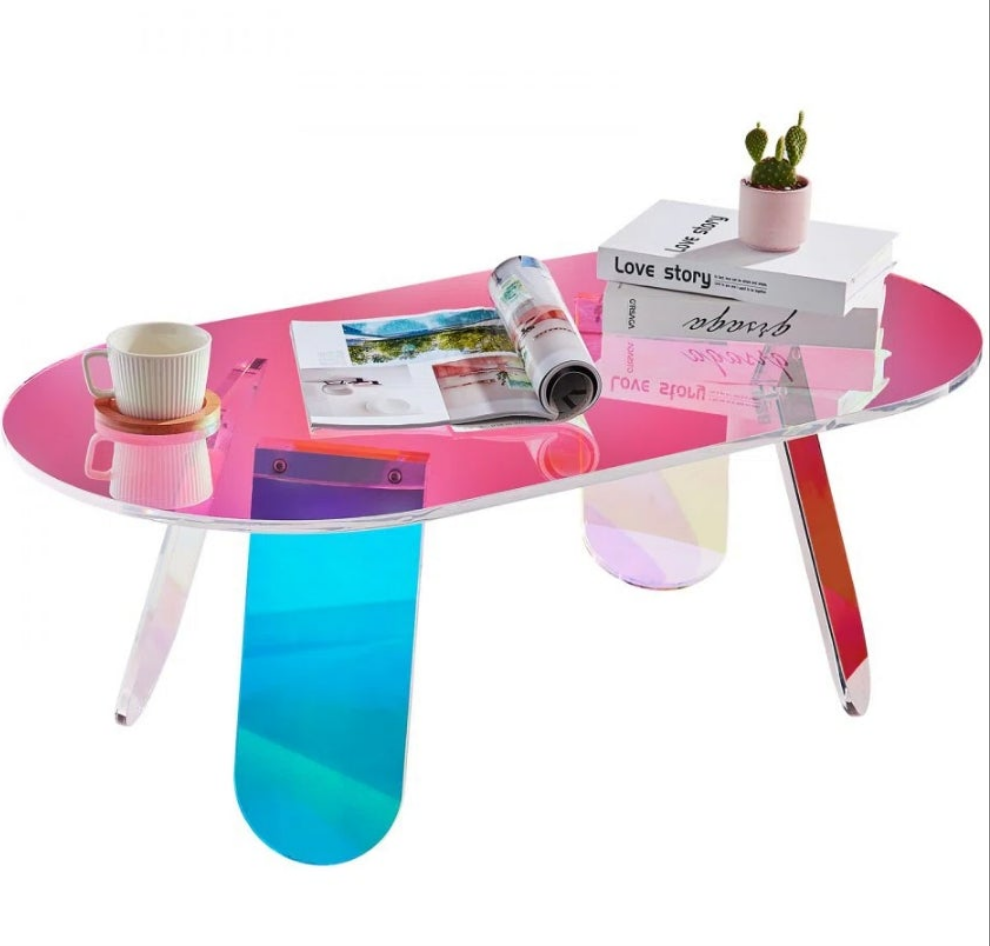 Acrylic Coffee Table with gloss finish multicolored