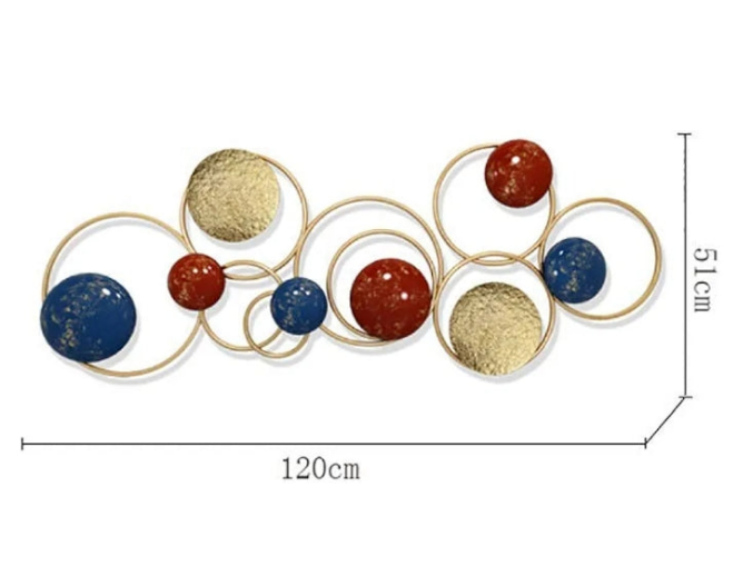 Metal Modern Simplicity, European Creative 3D Stereo Geometric Circle Shapes Home Hotel Club Hall Entrance Wall Decoration 12051CM Art Home Decor Wall Ornaments
