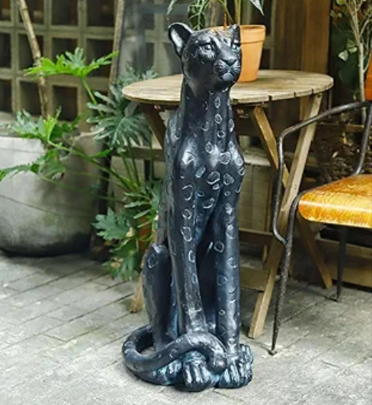 Luxurious 35.5''H Large Leopard Statue Outdoor Leopard Statues MGO Cheetah Statue Leopard Sculpture Cheetah for Home Decor Garden Decorative Outdoor Sculpture Patio Yard