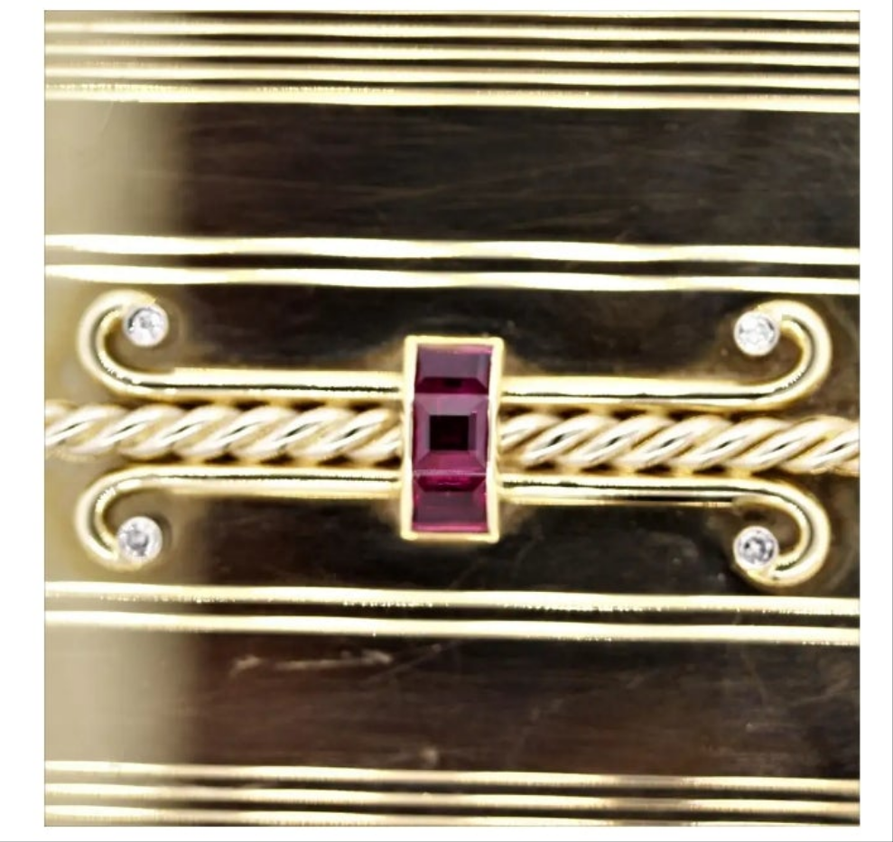 Tiffany & Co. Ruby Diamond Gold Compact Powder CaseGold,14k Gold,Yellow Gold diamond ruby