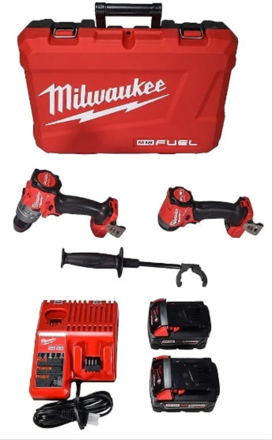 Milwaukee 3697-22 18V Lithium-Ion Brushless Cordless Hammer Drill and Impact Driver Combo Kit (2-Tool) with (2) 5.0Ah Batteries, Charger & Tool Case