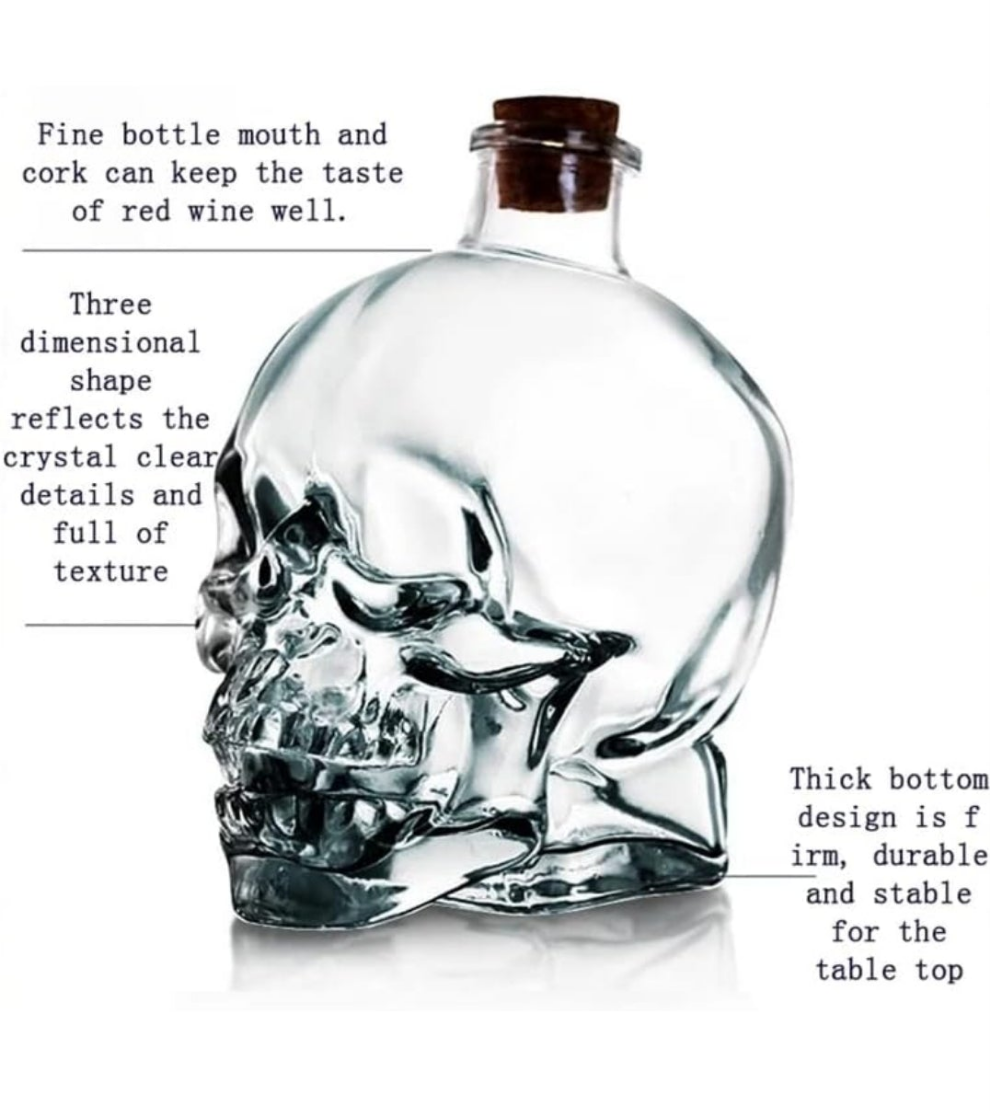 Crystal Skull Head Shot Glass Party Transparent Champagne Cocktails Beer Coffee Wine Bottle Doomed Drinkware Bar Tools
