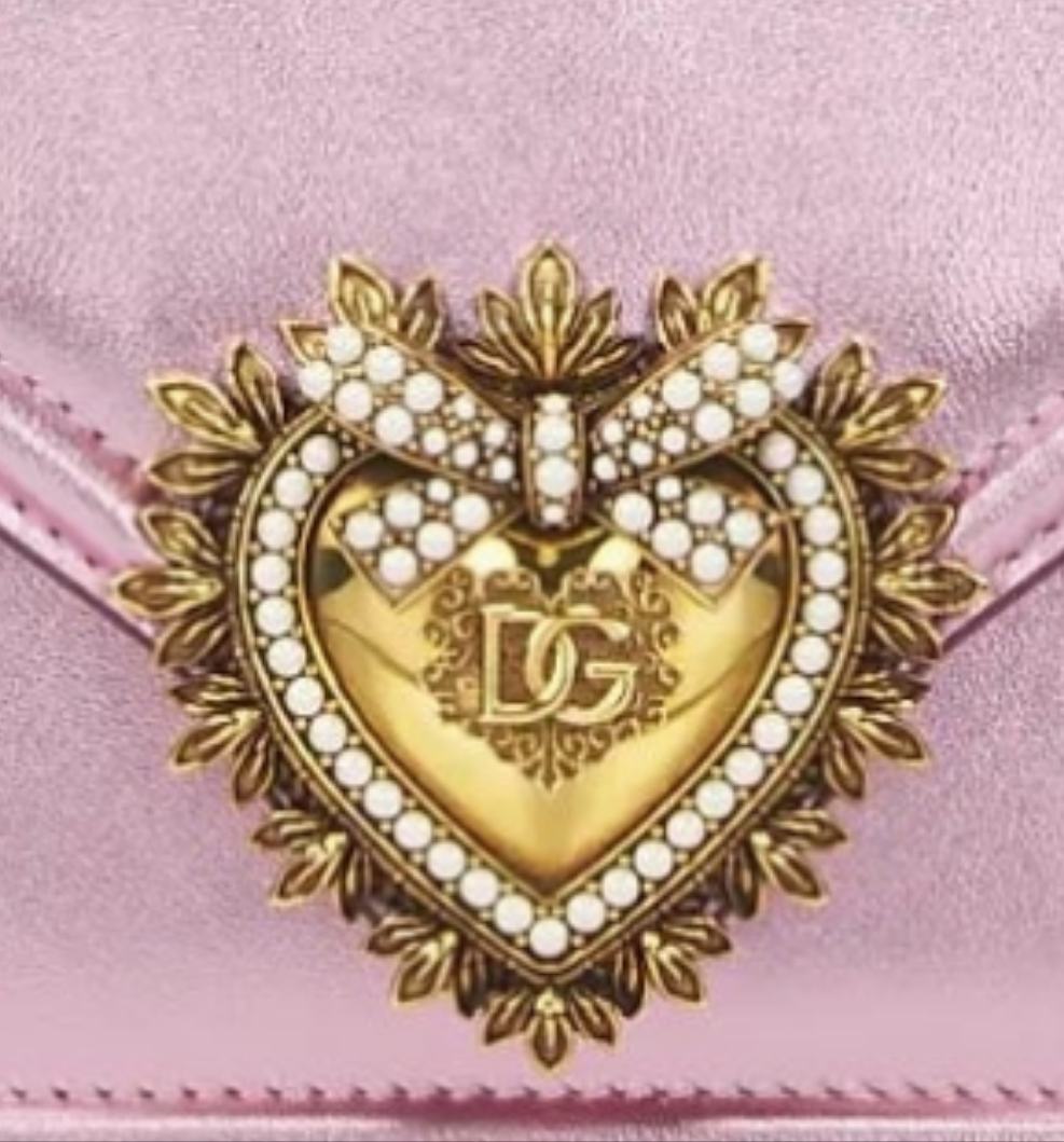 Dolce And Gabbana Devotion Metallic leather top handbag in pink or gold cute