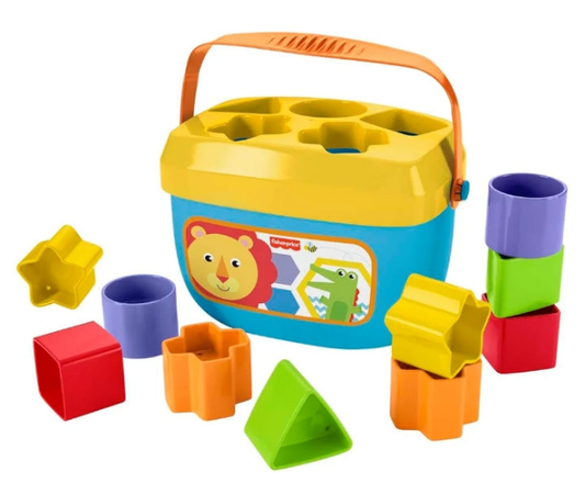Baby's First Blocks, Stacking Toy Set of 10 Shapes for Sorting Play, for Infants Ages 6+ Months