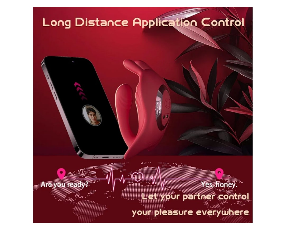 Couples App Remote Control Wearable Vibrator, Couple Women Adult Sex Toys, Long Distance Panty Vibrator with Rabbit Stimulator for G Spot Clitoral Penis Pleasure, Healexcer Female Kinky Sex Toy Game
