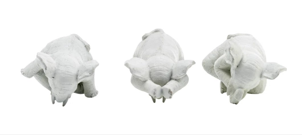 Decorative Resin Elephant Figurines with Yoga Poses, Set of 3 resin handcrafted Figurines statues sculptures