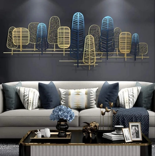 Metal Forest Abstract Leaf Shape, Nordic Creative Iron Metal Decoration, Hotel Porch Restaurant Wall Decoration Stylish and Beautiful,