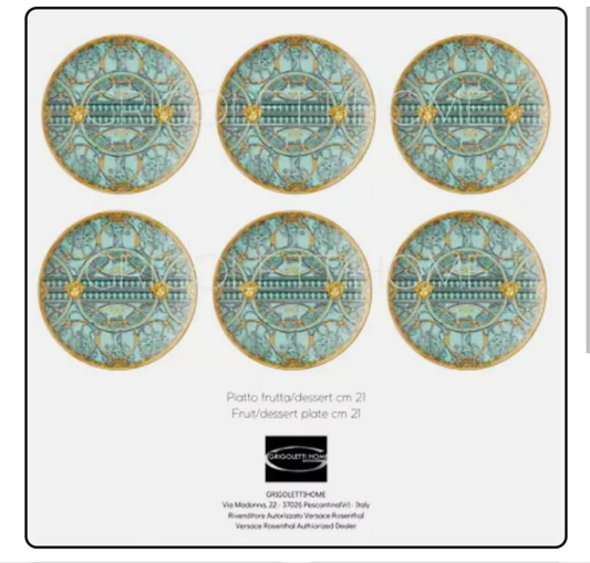 Versace Rosenthal - La Scala del Palazzo Verde - set of 6 flat plates ø cm 21