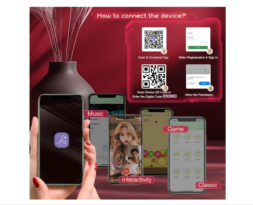 Couples App Remote Control Wearable Vibrator, Couple Women Adult Sex Toys, Long Distance Panty Vibrator with Rabbit Stimulator for G Spot Clitoral Penis Pleasure, Healexcer Female Kinky Sex Toy Game