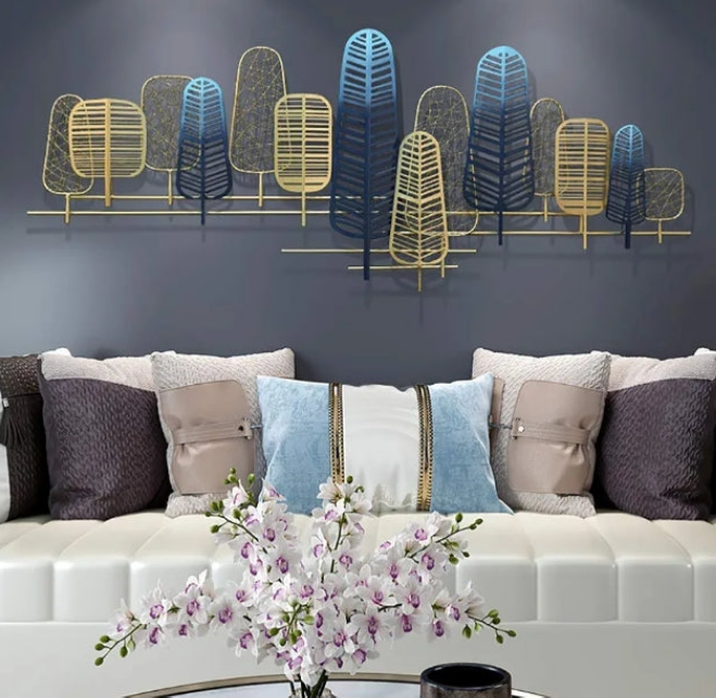 Metal Forest Abstract Leaf Shape, Nordic Creative Iron Metal Decoration, Hotel Porch Restaurant Wall Decoration Stylish and Beautiful,