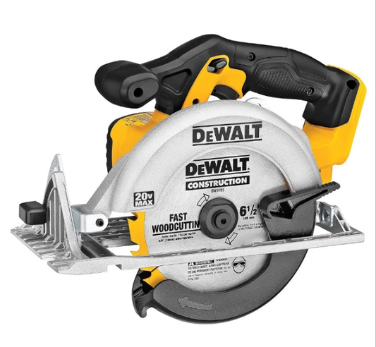 DEWALT 20V MAX Circular Saw, 6-1/2-Inch Blade, 460 MWO Engine, 0-50 Degree Bevel Capability, Bare Tool Only