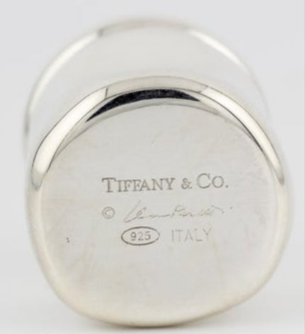 Tiffany & Co. Elsa Peretti Thumbprint Sterling Silver Pill Box Pillbox