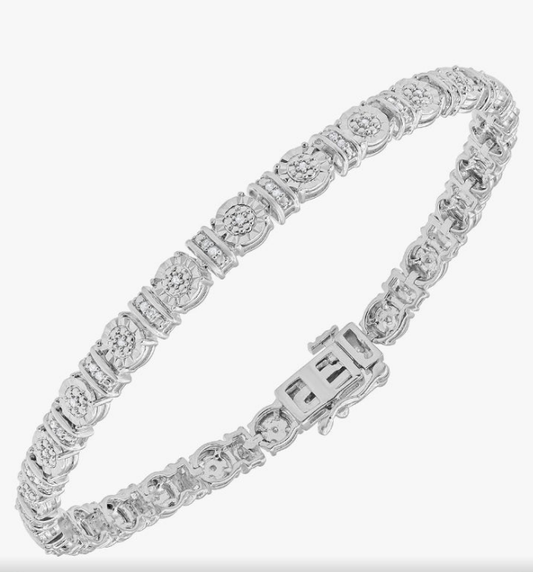1/4 Carat Round Cut Natural Diamond Tennis Bracelets for Women in Sterling Silver Jewelry | Timeless Design | Gift for Her | Gift Box Included
