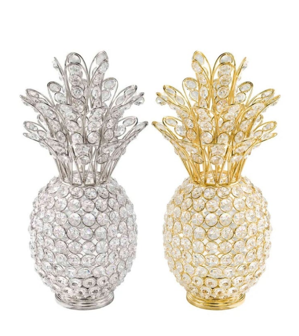 Crystal bling fruit in gold or silver tones pineapple apple or a juicy pear fun in different sizes too