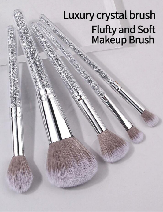 COCOMONEY 5PC MAKEUP BRUSH SET FOUNDATION BLUSH BRUSH EYESHADOW SHADER CONTOUR BRUSHES PRETTY 😍 GLITTER BLING GORGEOUS